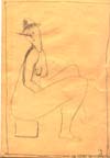 Sitzende, Mischtechnik auf Papier,1987